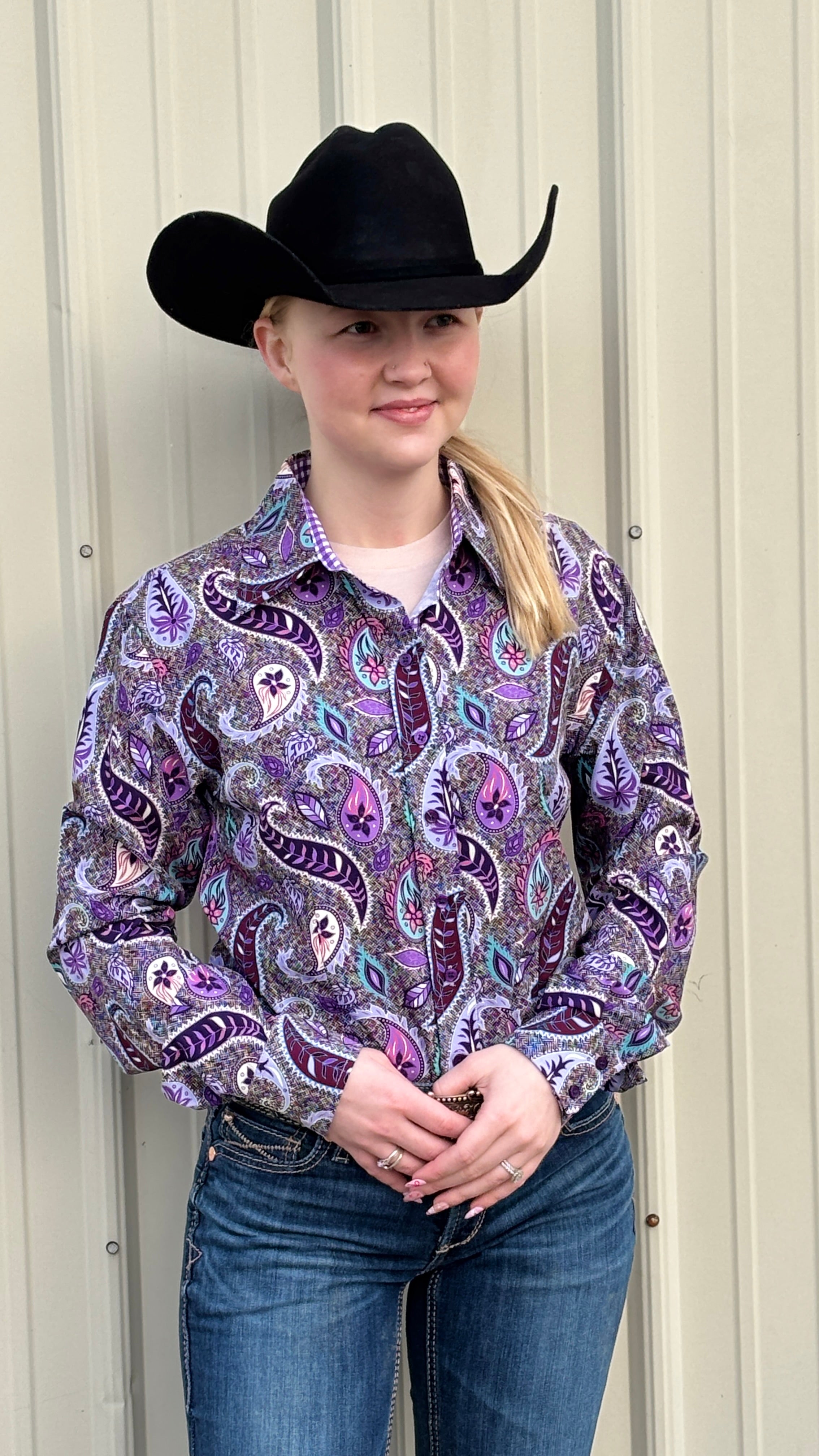 Purple Rainbow Paisley Easy Care