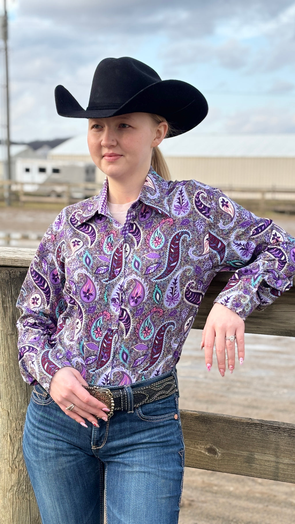 Purple Rainbow Paisley Easy Care