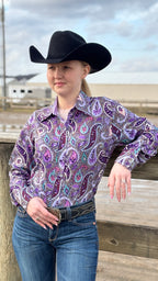 Purple Rainbow Paisley Easy Care