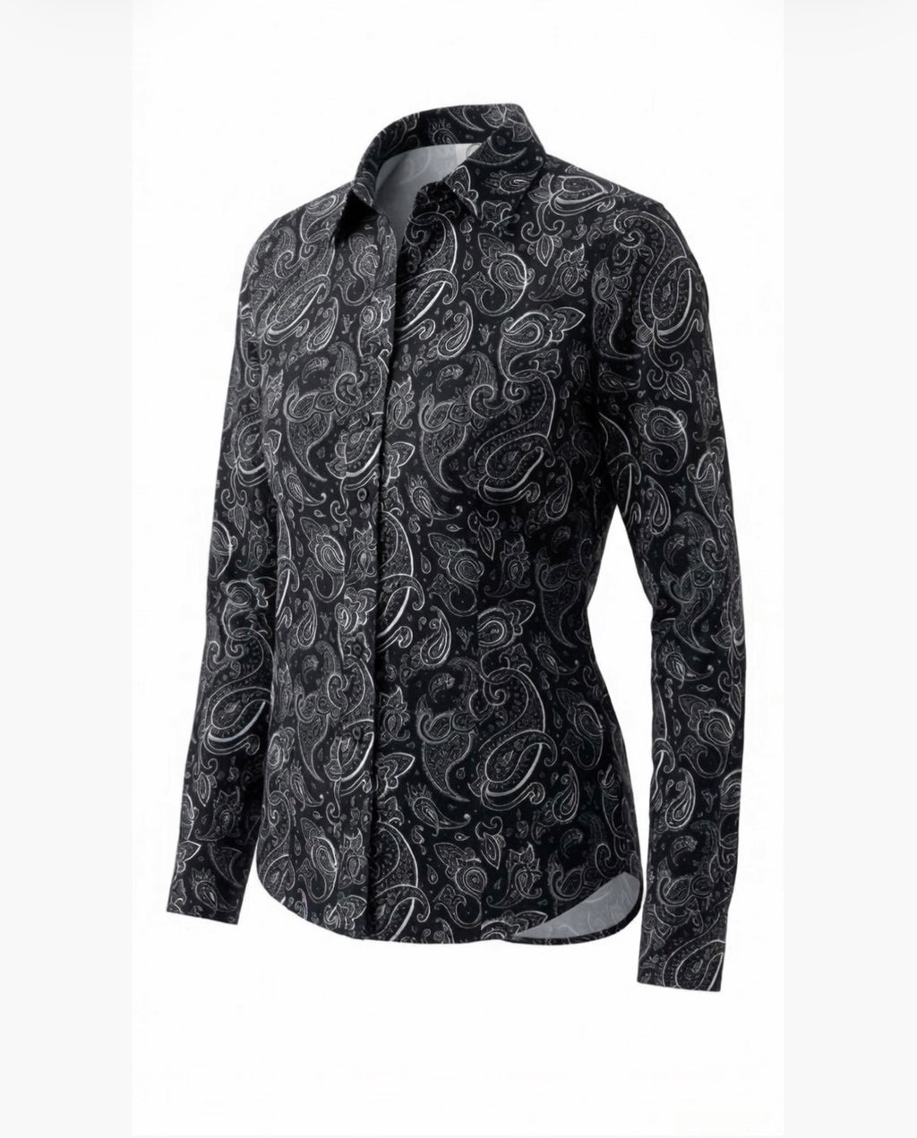 Black Paisley Easy Care Button Up