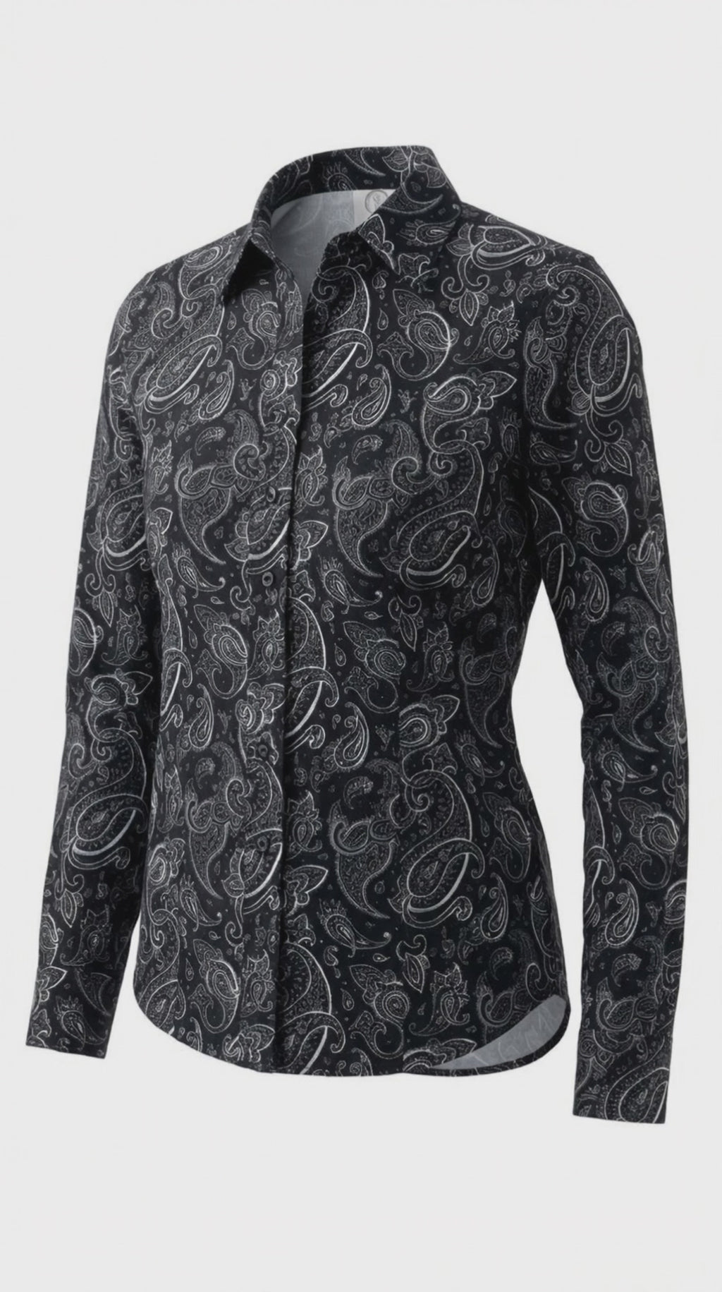 Black Paisley Easy Care Button Up